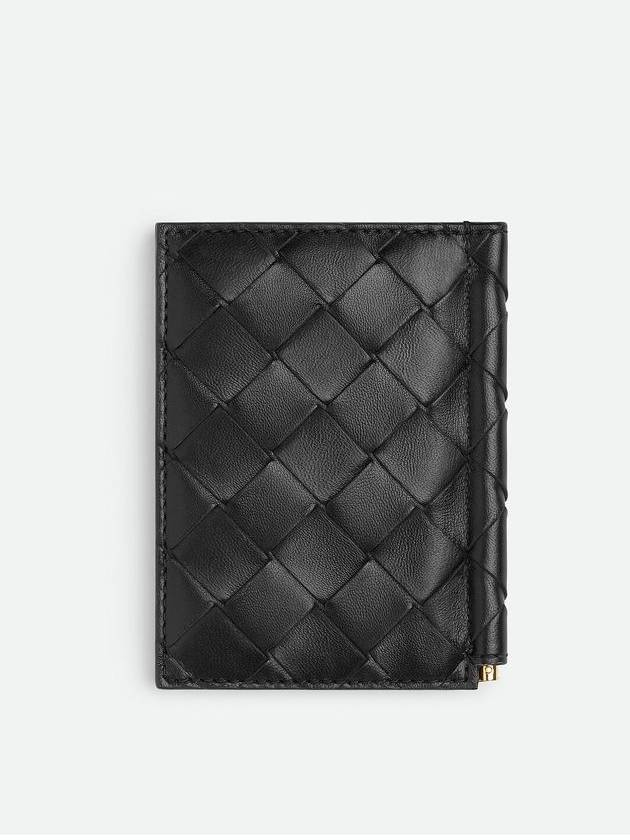 Bill Clip Intrecciato Flap Card Wallet Black - BOTTEGA VENETA - BALAAN 4