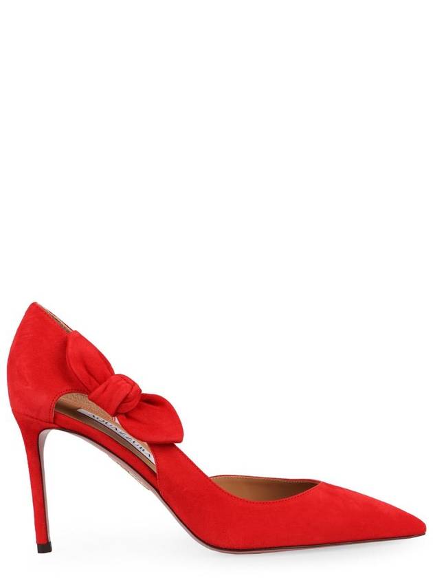 Aquazzura Very Bow Tie Suede Pumps - AQUAZZURA - BALAAN 1