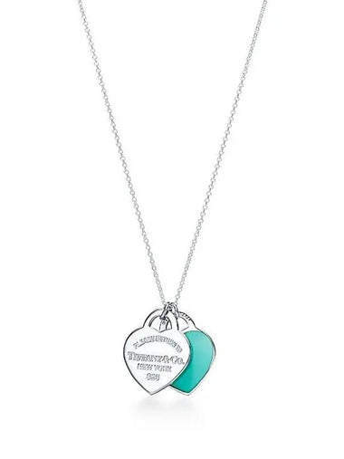 Return to Tiffany Blue Double Heart Tag Pendant Silver S 37094692 - TIFFANY & CO. - BALAAN 1