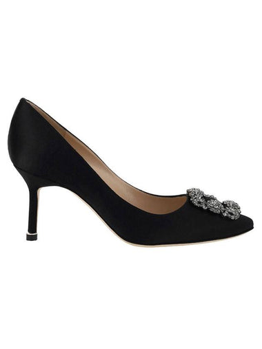 Hangisi 70 Satin Jewel Buckle Pumps Black - MANOLO BLAHNIK - BALAAN 1