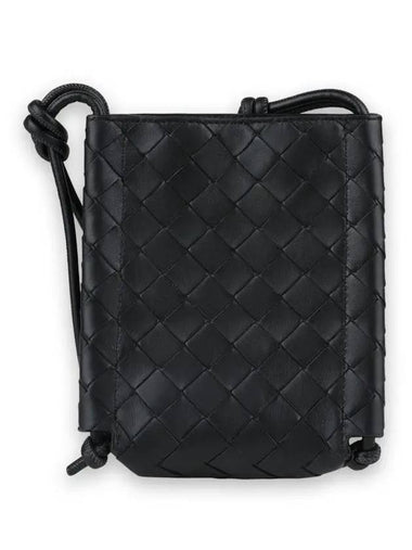 Intrecciato Mini Cross Bag Black - BOTTEGA VENETA - BALAAN 1