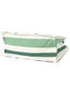 Large Striped Canvas Tote Bag Green - GANNI - BALAAN 5