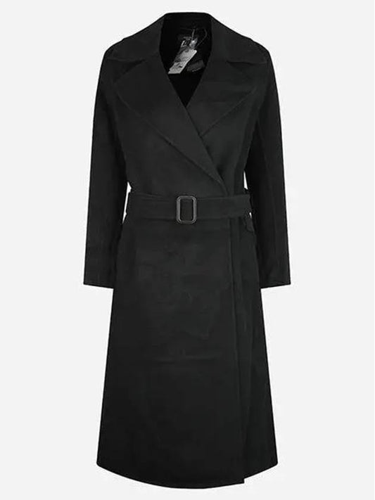 2425016041600 013 Manu Belted Wool Coat Black 1046592 - MAX MARA - BALAAN 1