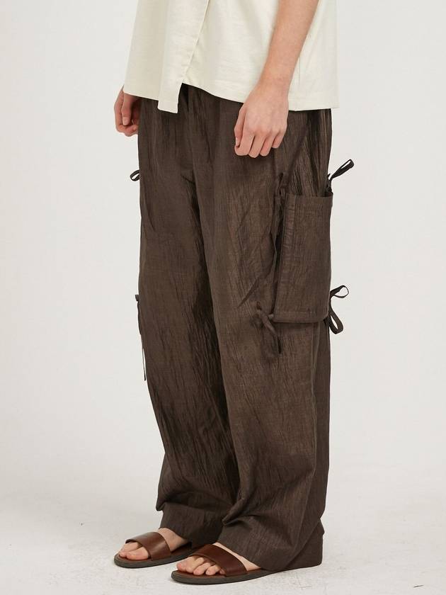 Crinkle Detachable Pocket Pants Brown MM221PT001BRN - MONTSENU - BALAAN 4