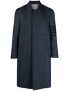 Men's Donegal Tweed 4 Bar Wool Single Coat Blue - THOM BROWNE - BALAAN 2