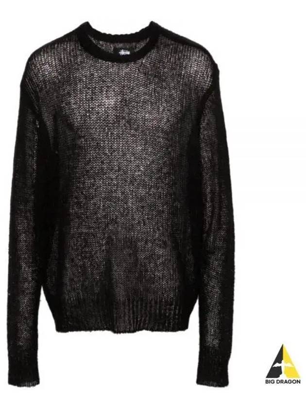 117205 BLACK loose knit sweater - STUSSY - BALAAN 1