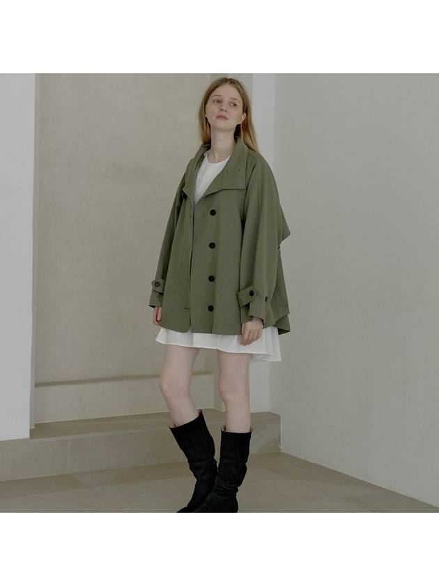 Oversize Half Trench Coat KHAKI - AVANT-G - BALAAN 5