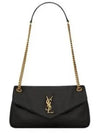 Calypso Small Plunged Lambskin Shoulder Bag Black - SAINT LAURENT - BALAAN 2