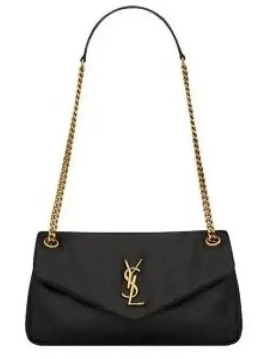 Calypso Small Plunged Lambskin Shoulder Bag Black - SAINT LAURENT - BALAAN 2