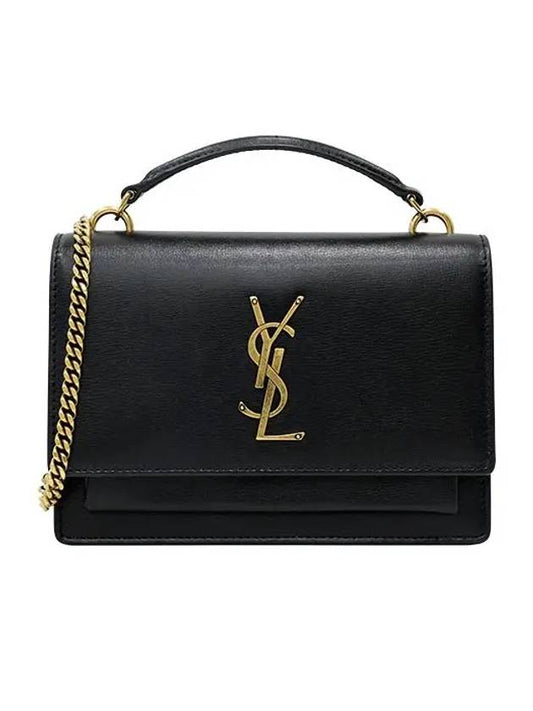 Sunset Chain Wallet Cross Bag Black - SAINT LAURENT - BALAAN 2