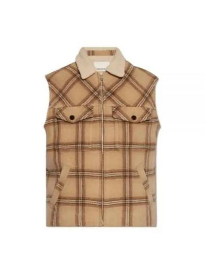 Kiran Check Mustang Vest Camel - ISABEL MARANT - BALAAN 2