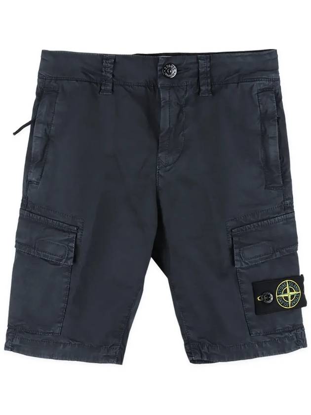 Stone Kids Waffen Patch Cargo Short Pants Navy 7616L0510 V0120 - STONE ISLAND - BALAAN 3