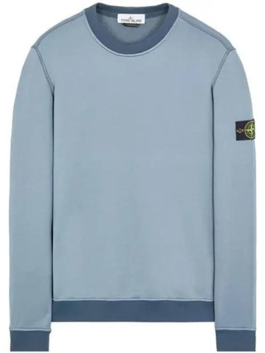 Men's Wappen Patch Round Cotton Nylon Fleece Sweatshirt Sky Blue - STONE ISLAND - BALAAN 2