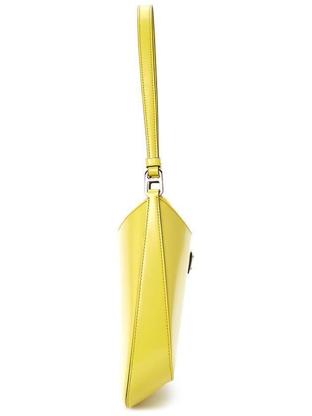 Triangular Logo Cleo Brushed Leather Shoulder Bag Yellow - PRADA - BALAAN 4