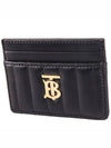 Quilted Leather Lola Card Case Black Light Gold - BURBERRY - BALAAN 5