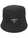 Re-Nylon Triangle Logo Bucket Hat Black - PRADA - BALAAN 5