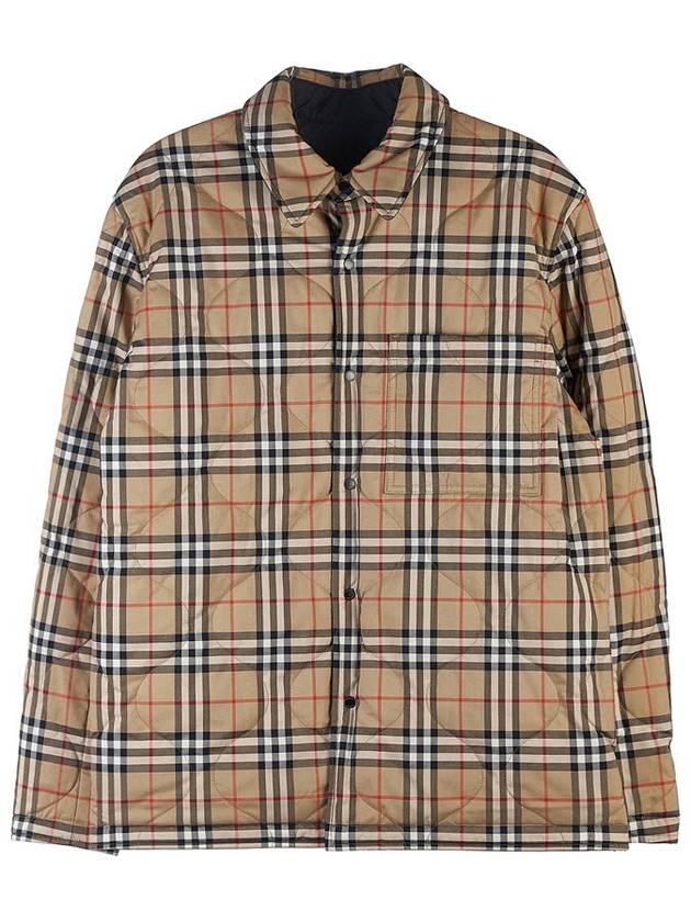 Reversible Vintage Check Thermoregulated Overshirt Jacket Black - BURBERRY - BALAAN 5