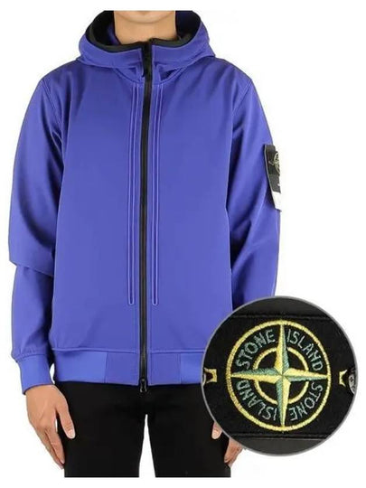 Wappen Patch Soft Shell Hooded Jacket Blue - STONE ISLAND - BALAAN 2