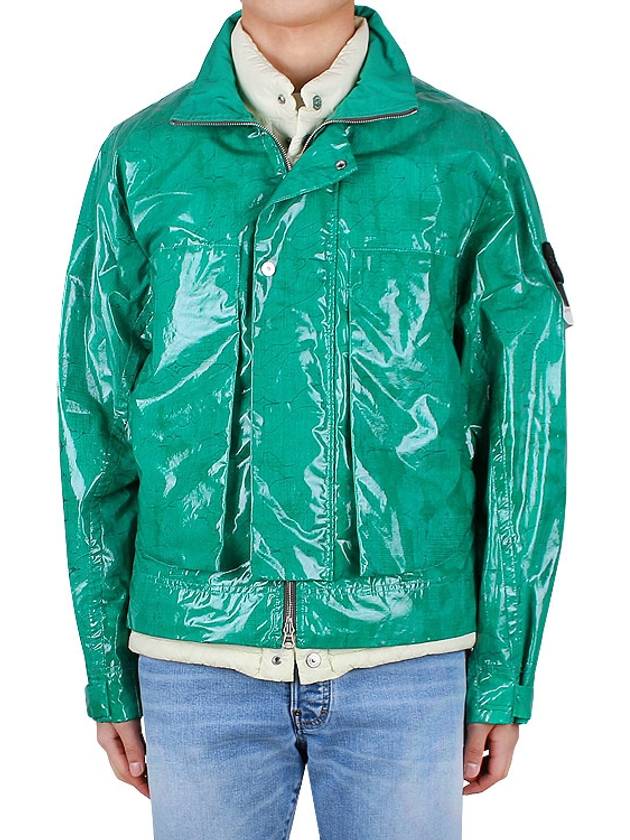 Shadow Glass Poplin Jacket Green - STONE ISLAND - BALAAN 2