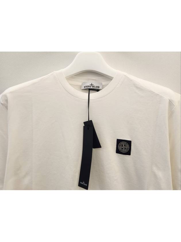 Logo Patch Short Sleeves T-Shirt White - STONE ISLAND - BALAAN 3