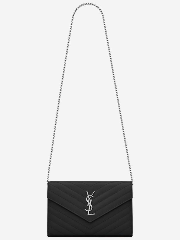 Cassandre Matelasse Chain Cross Bag In Grain de Poudre Embossed Leather Black - SAINT LAURENT - BALAAN 2