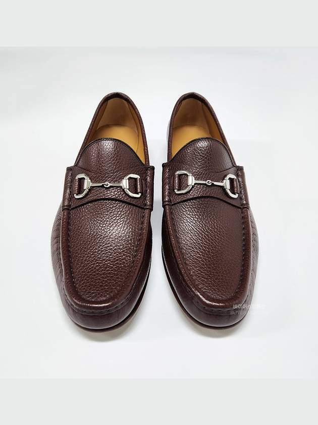 Horsesbit Nestor Grain Leather Loafers Cocoa - GUCCI - BALAAN 4