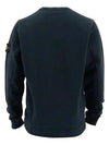 Brushed Cotton Fleece Garment Dyed Crewneck Sweatshirt Navy - STONE ISLAND - BALAAN 3