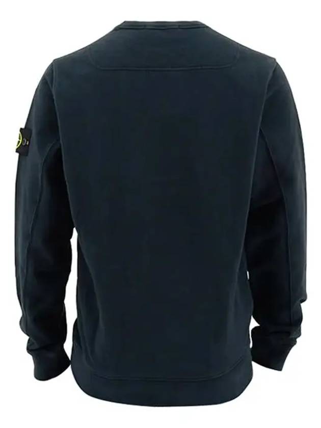 Brushed Cotton Fleece Garment Dyed Crewneck Sweatshirt Navy - STONE ISLAND - BALAAN 3