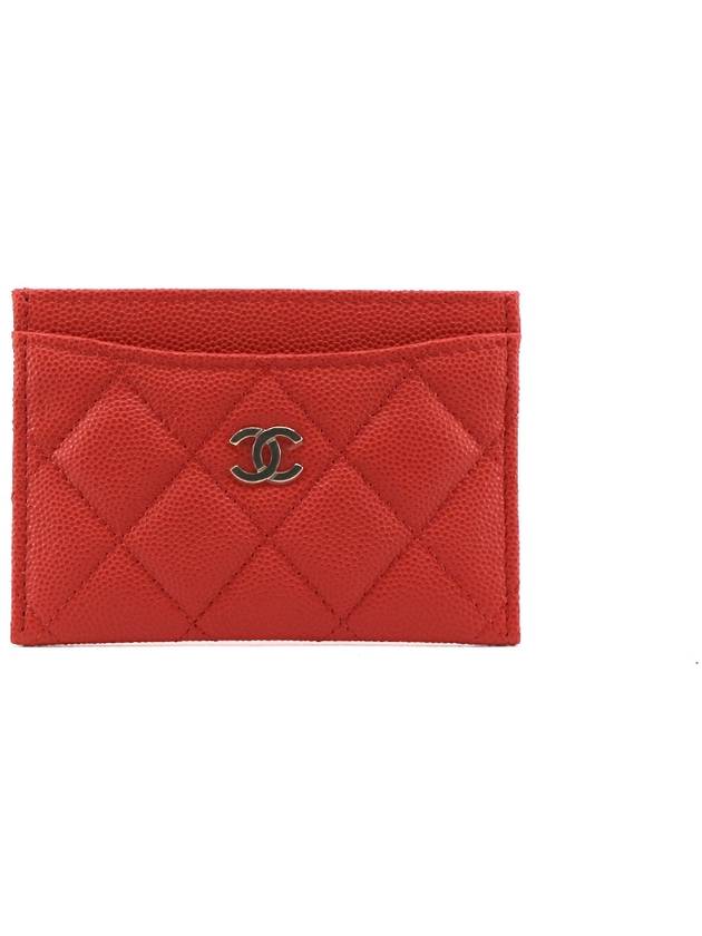 CH Classic Caviar Red Pink Card Wallet Gold AP0213 CH31WT008 - CHANEL - BALAAN 1