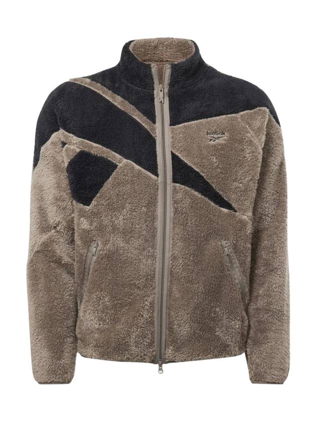 CL F Vector Sherpa Zip Up Jacket Grey - REEBOK - BALAAN 1