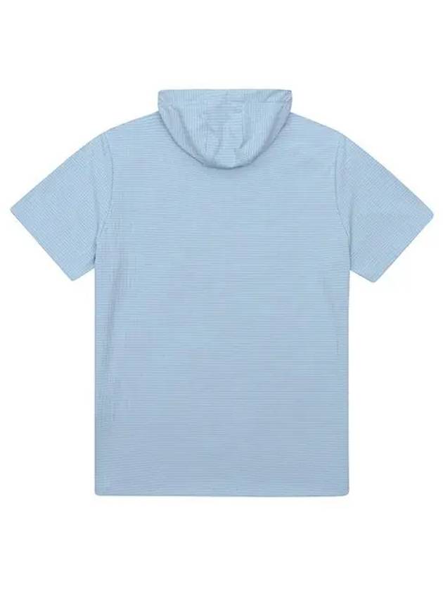 Hooded Short Sleeve T-Shirt 9674LZSPSKY BLUE - BLACK&WHITE - BALAAN 3