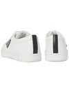 Brushed Leather Low Top Sneakers White Black - PRADA - BALAAN 7