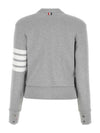 4-Bar Loopback Jersey Cardigan Light Grey - THOM BROWNE - BALAAN 3