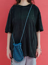 Mesh Knit String Cross Bag Blue - UNALLOYED - BALAAN 3