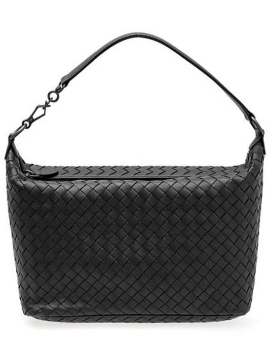 Intreciato Napa Leather Shoulder Bag Black - BOTTEGA VENETA - BALAAN 2