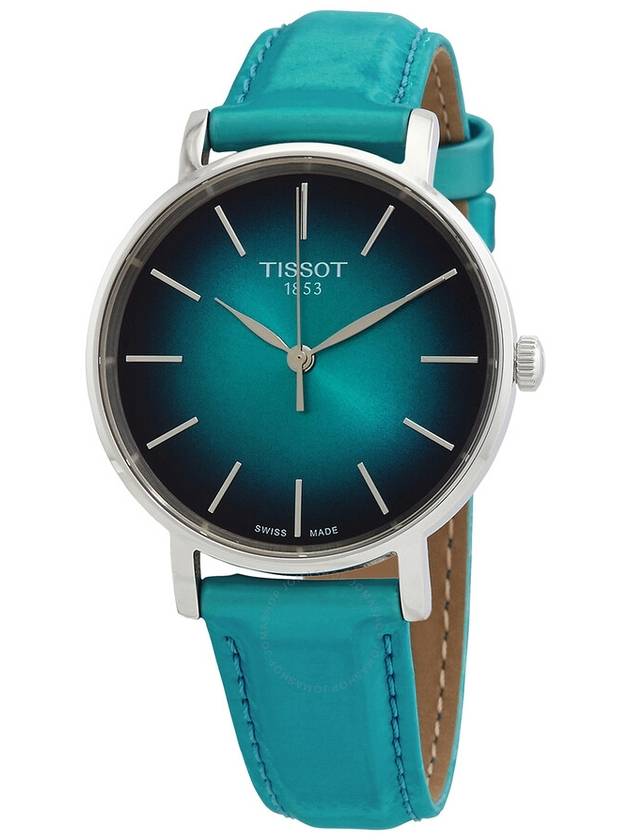 Tissot Everytime Lady Quartz Turquoise Dial Watch T1432101709100 - TISSOT - BALAAN 1