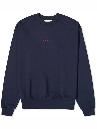 Mini Logo Organic Cotton Sweatshirt Blue Marine - MARNI - BALAAN 1