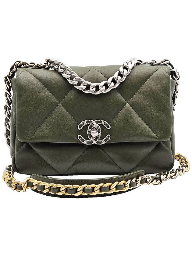 Chanel AS1160 Khaki Silver Medium 19 Bag - CHANEL - BALAAN 1