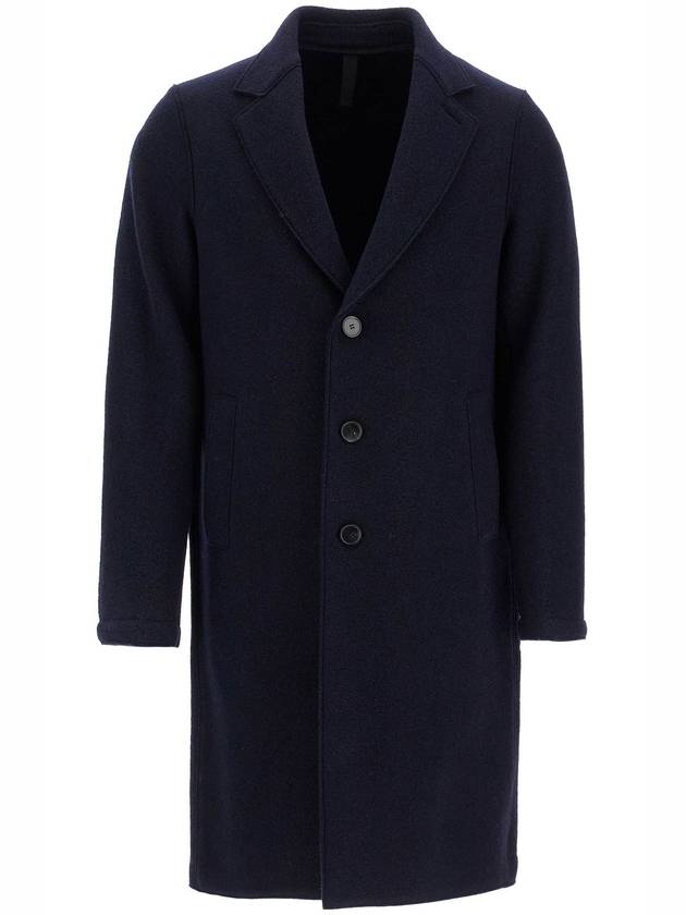 single-breasted wool coat in boiled - HARRIS WHARF LONDON - BALAAN 1