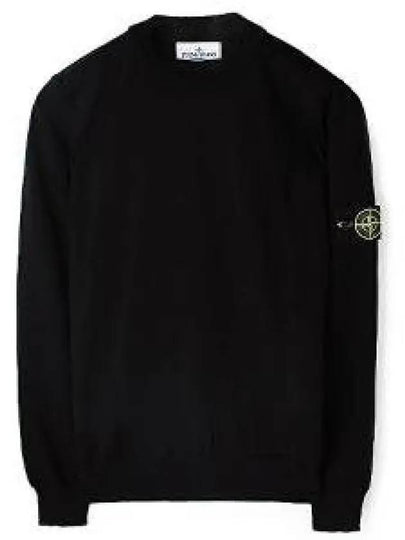 Crewneck Soft Cotton Knit Top Black - STONE ISLAND - BALAAN 2