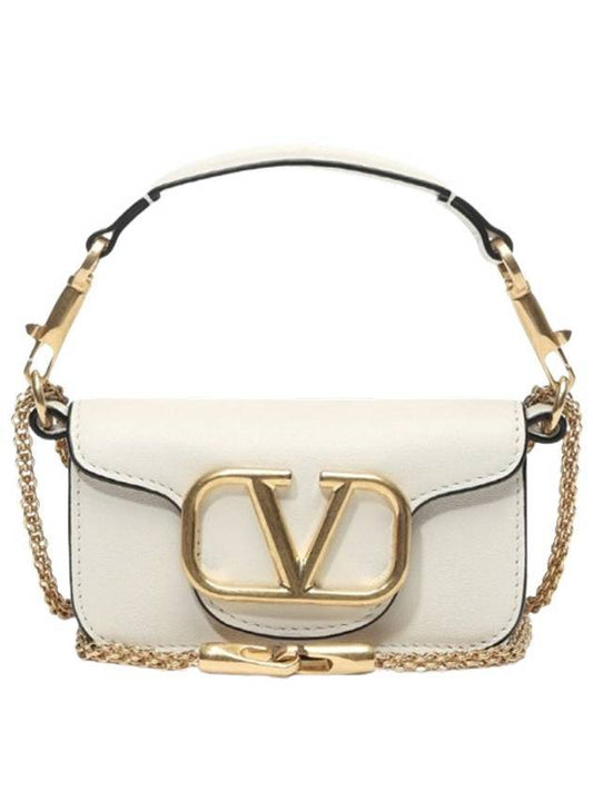 Rocco Micro Chain Shoulder Bag White - VALENTINO - BALAAN 1