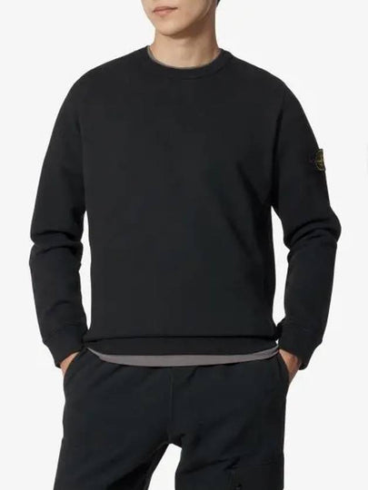 Compass Patch Cotton Sweatshirt Black - STONE ISLAND - BALAAN 2