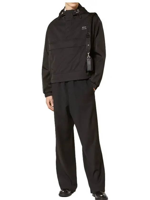 Alexandre Mattiussi Hooded Windbreaker Black - AMI - BALAAN 6