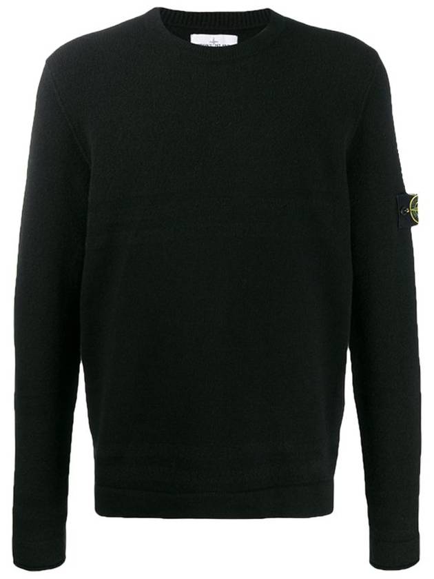 Wappen Patch Wool Knit Top Black - STONE ISLAND - BALAAN 1