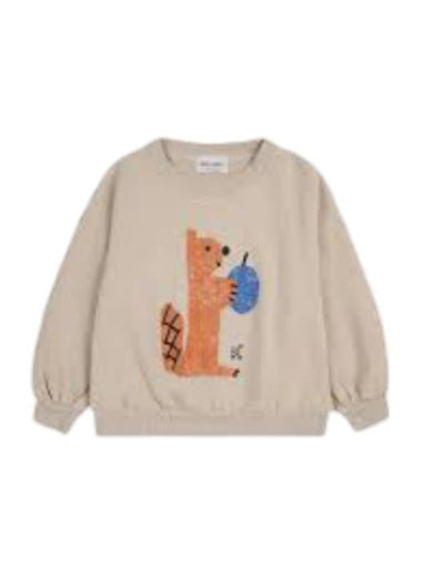 Kids Hungry Squirrel Sweatshirt Beige - BOBO CHOSES - BALAAN 1