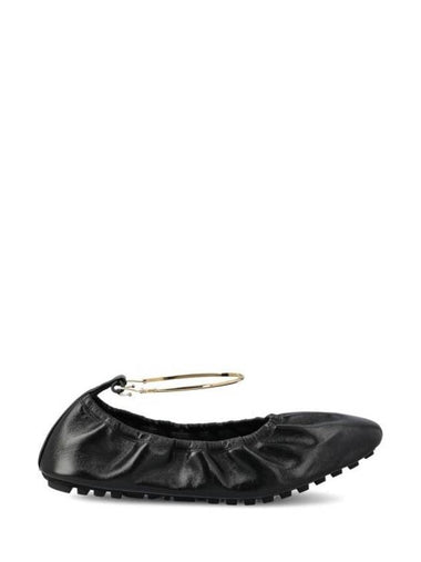 Filo Leather Ballerina Flat Black - FENDI - BALAAN 1