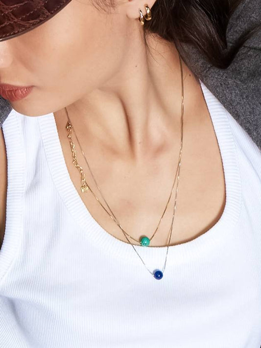 Roca Lulu Lapis Lazuli Necklace Silver Blue - BE/GINS - BALAAN 2