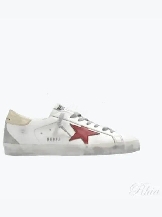 Superstar Leather Low Top Sneakers Red White - GOLDEN GOOSE - BALAAN 2