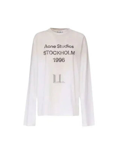 Stamp Logo Long Sleeve T-Shirt Dusty White - ACNE STUDIOS - BALAAN 2