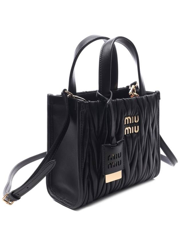 Matelasse Nappa Leather Tote Bag Black - MIU MIU - BALAAN 4